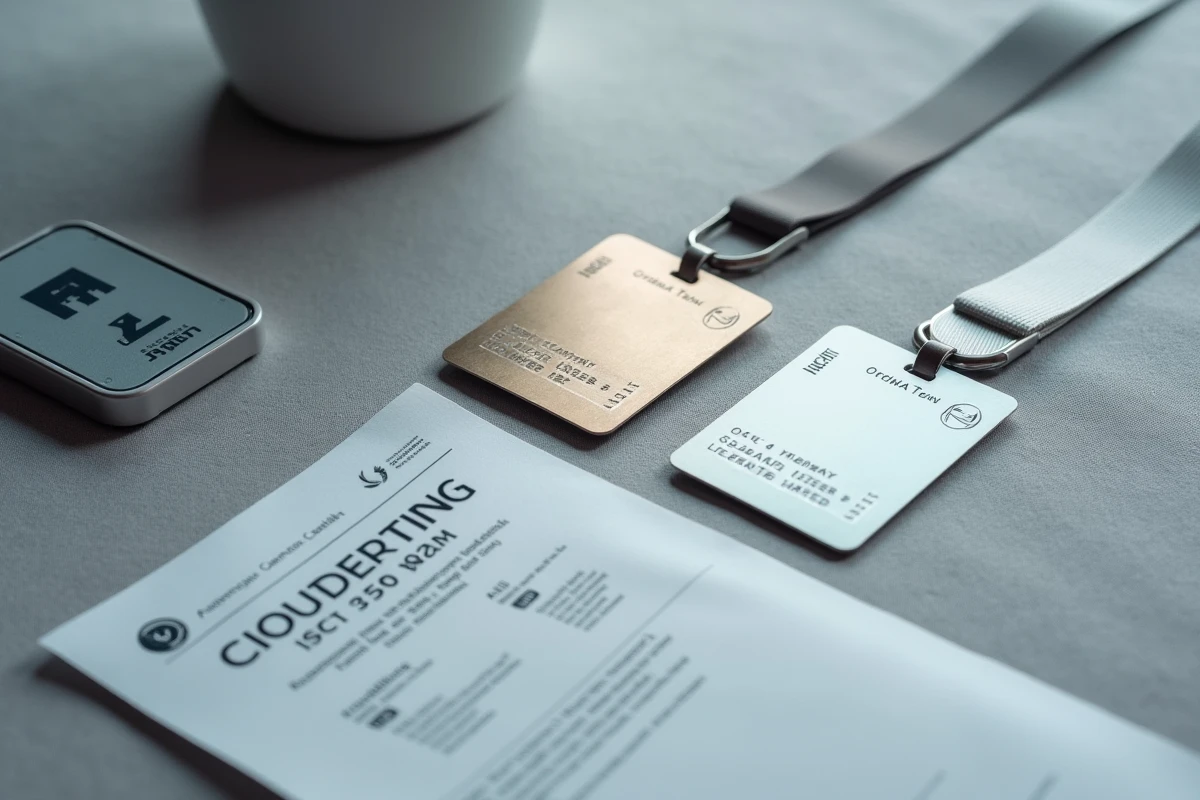 Comparaison entre un badge d'accès original et une copie dupliquée posés côte à côte avec un lecteur NFC