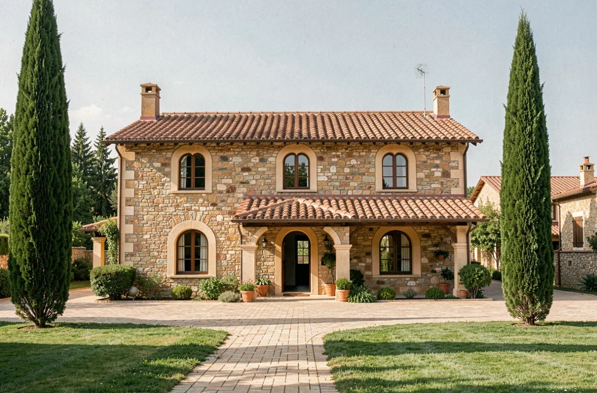 Maison de style occitan construite par Demeures d'Occitanie dans le Gard, avec façade en pierre et toiture traditionnelle
