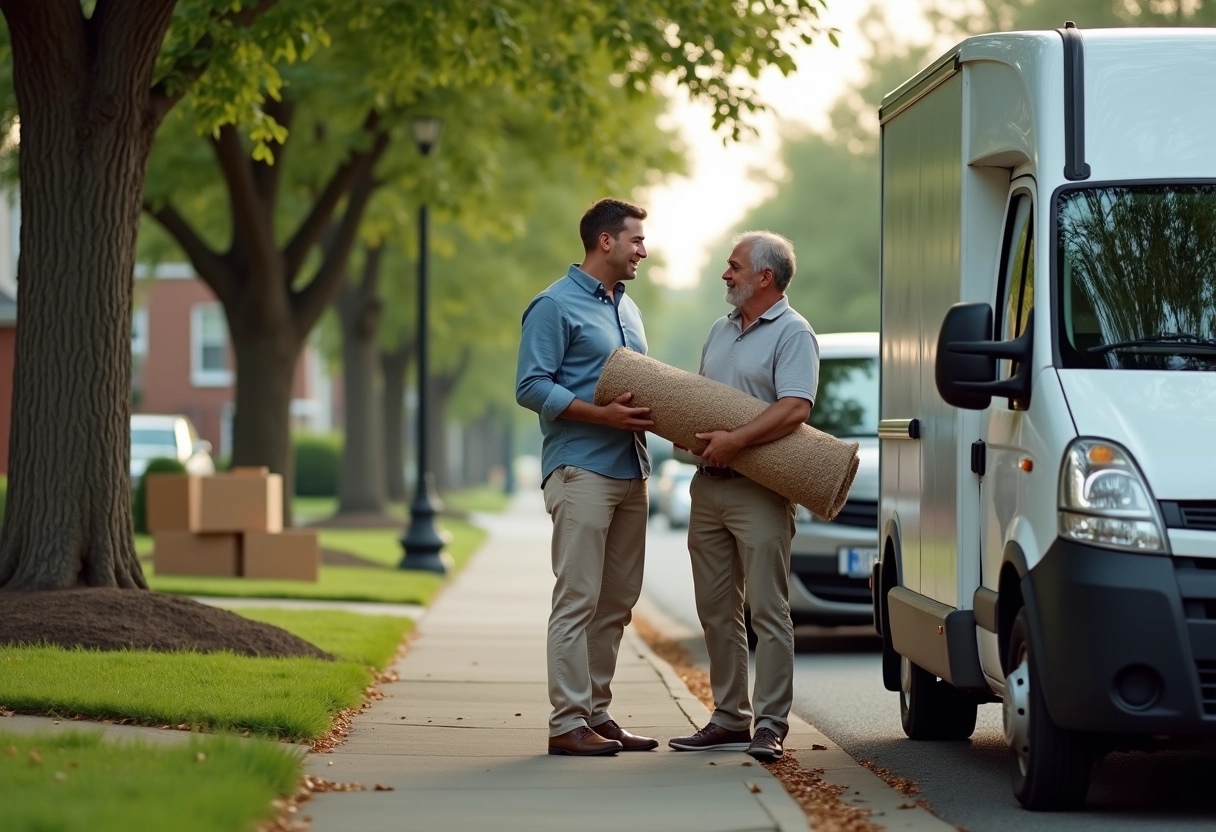 Homme discutant avec un voisin à côté d