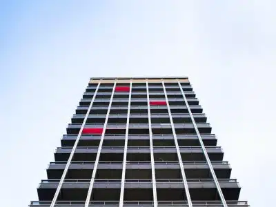 black and white concrete building
