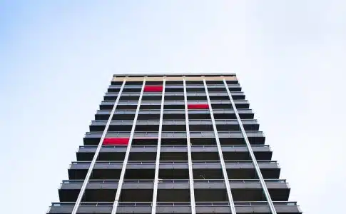 black and white concrete building